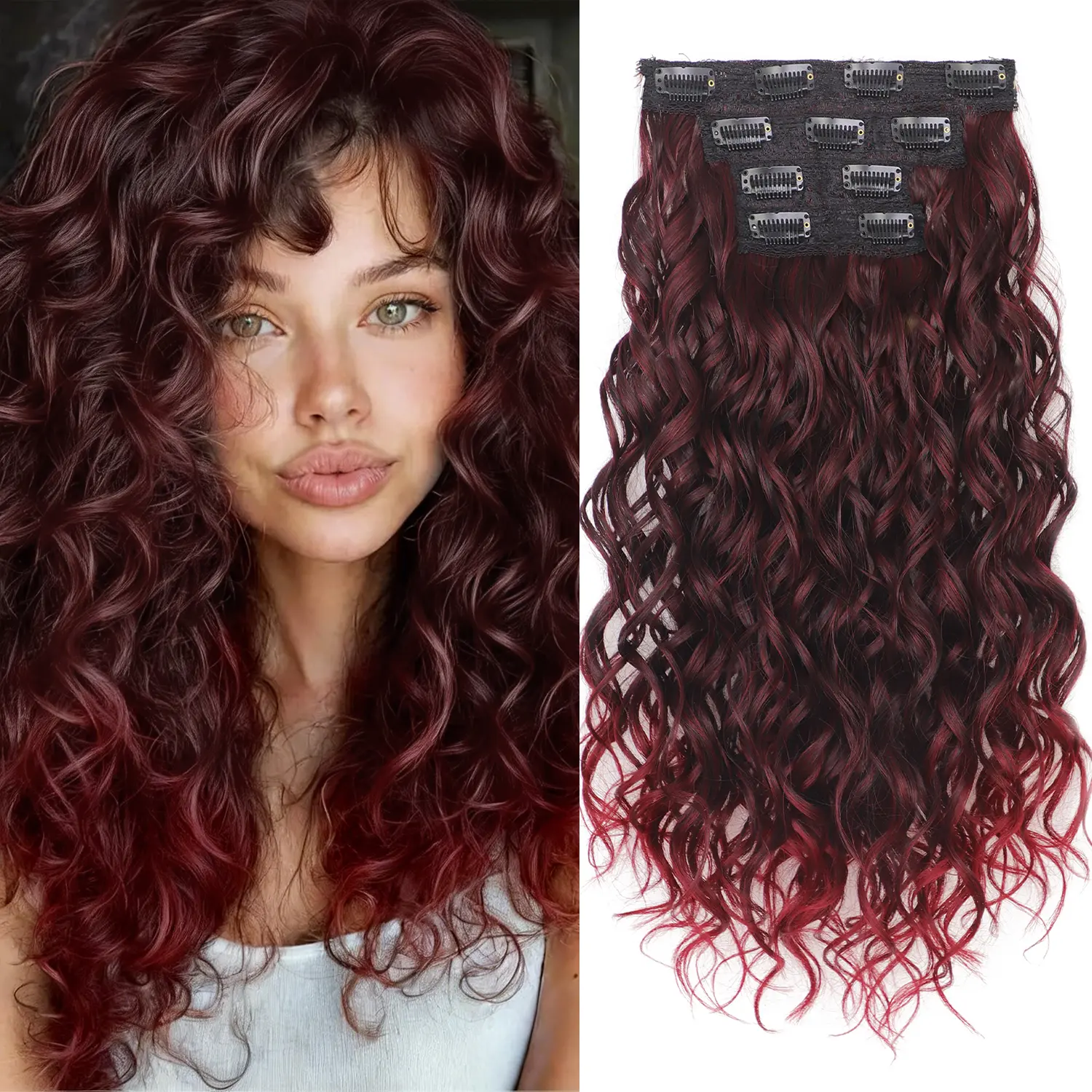 16Inch-Omber Burgundy