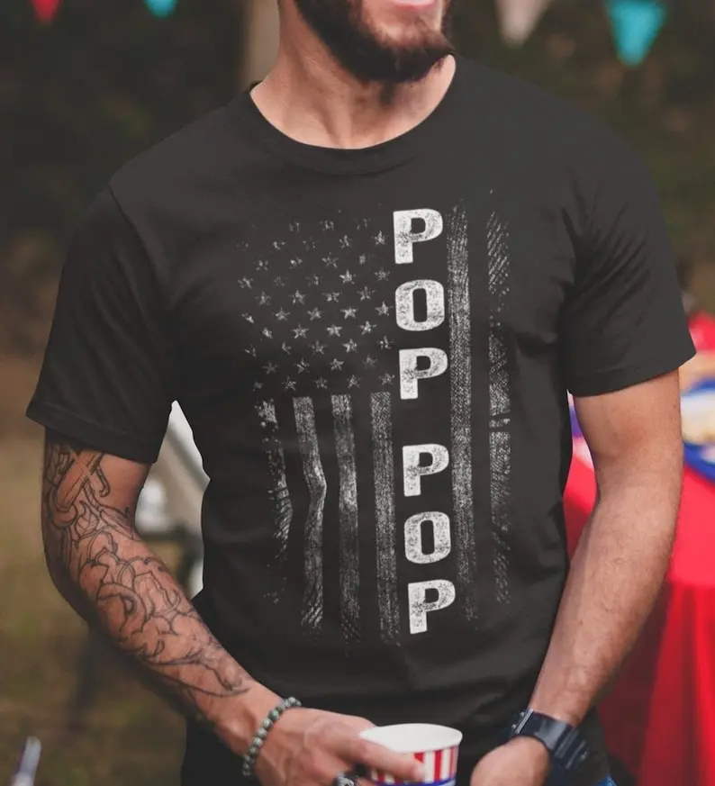 Pop Pop Shirt, New Pop Pop Gift, Pop Pop Shirt, USA Pop Pop Shirt, Pop Pop Gift, Fathers Day Gift, Papa, Grandpa, Patriotic TShirts
