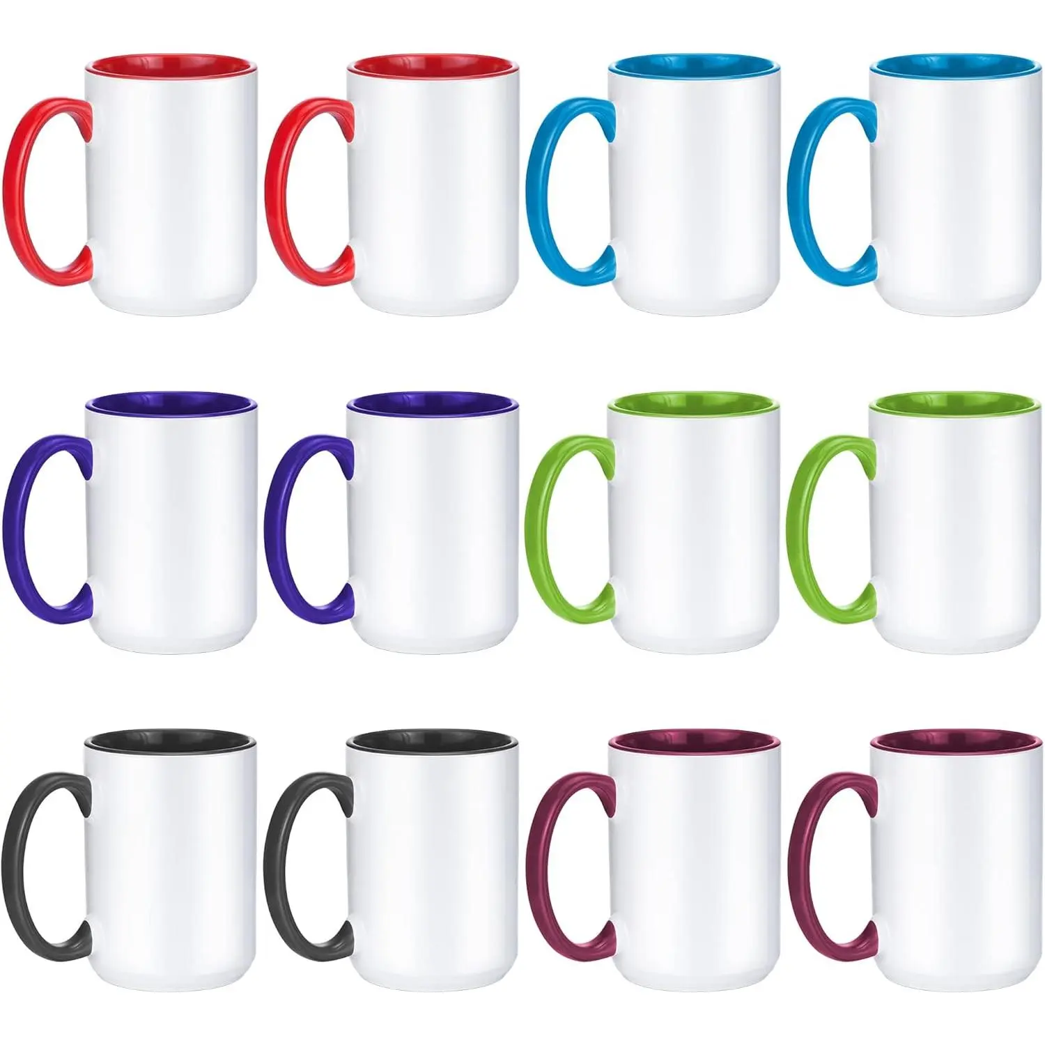 Sublimation Mugs 15 oz Sublimation Cups Bulk Coffee Mugs Tazas Para  Sublimar 6 Assorted Colors Set of 12 - TikTok Shop