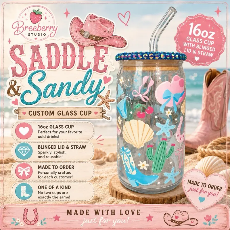 Saddle & Sandy glass tumbler