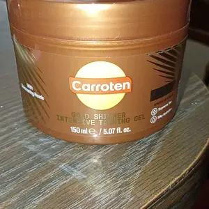 CARROTEN Gold Shimmer Tanning Gel, Golden Bronzing Tan Accelerator & Body Care Moisturizer, Non-Greasy Water-Resistant Formula with Carrot & Coconut Oil, Vitamin A & E for Smooth Flawless Hydration, Made in Greece, 5 Fl Oz
