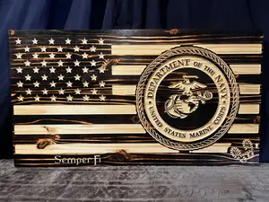 Handcrafted Military Wooden Flags