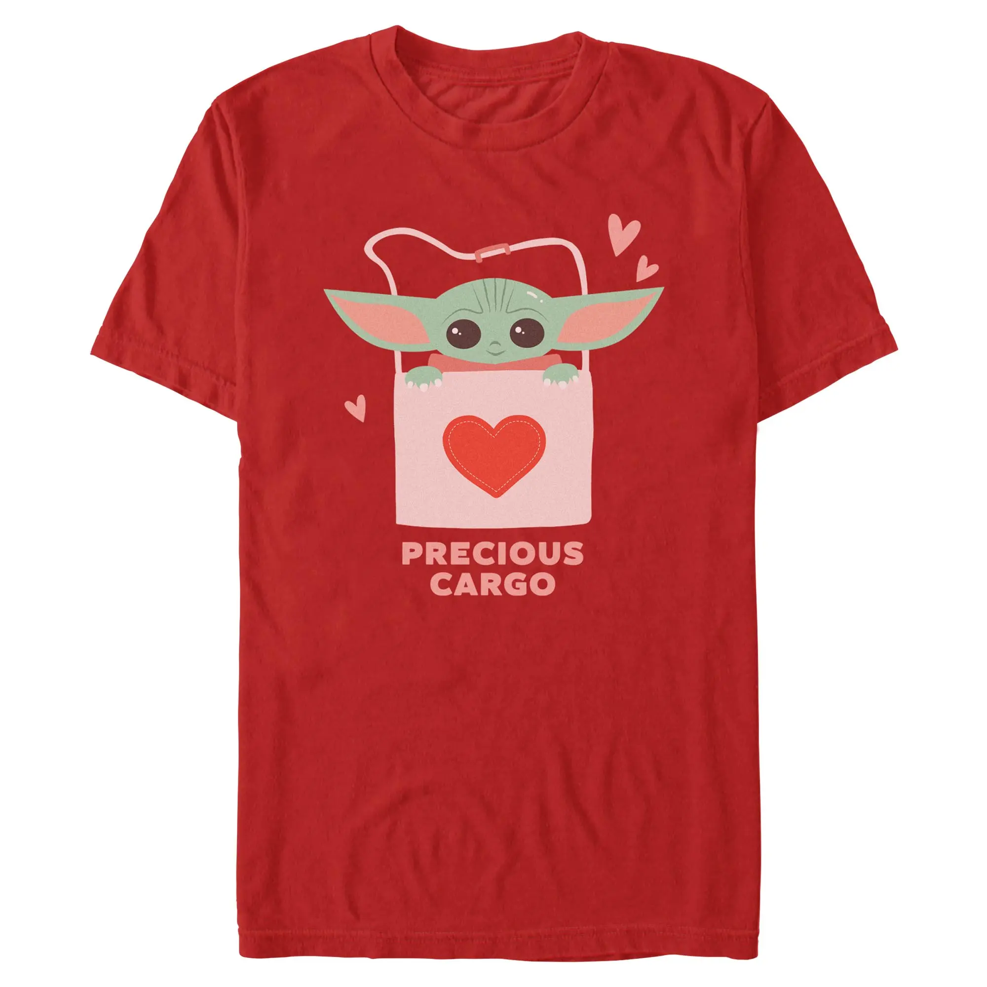 Mens Star Wars: The Mandalorian Grogu Hearts Precious Cargo T Shirt