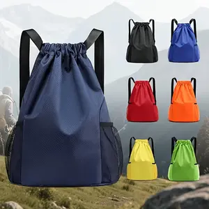 Large Capacity Unisex Soft Shell Gym Bag with Mesh Pockets, Adjustable Shoulder Straps, And Checkered/Drawstring Closure - Suitable for Sports And Outdoor Travel Backpack