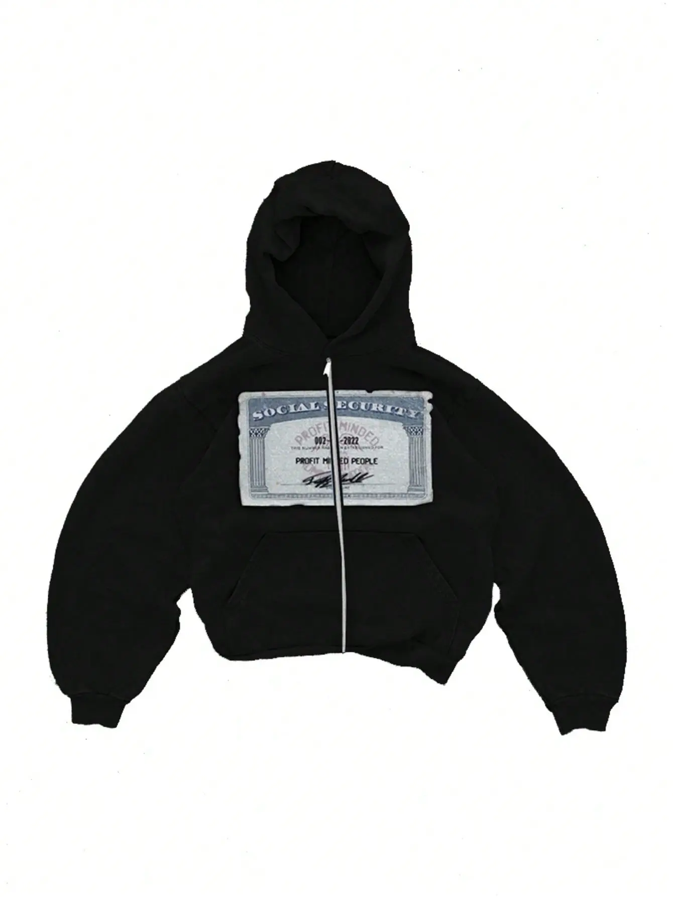 Men Social Security Card Print Hoodie Oversized Streetwear Full Zip Hooded Sweatshirt Men Social Security Card Print Hoodie Oversized Streetwear Full Zip Hooded Sweatshirt