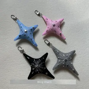 Handmade Felt Star Bag Charm Handmade Fabric Star Keychain – Cute Aesthetic Bag Charm