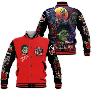 Jackson Thriller Varsity Jacket, Baseball Varsity Jacket, Sporty Streetwear Look, Everyday Casual Jacket