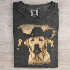Comfort Colors Labrador Retriever Western T-shirt, Retro 90s Edgy Dog Meme Tee, Unisex Fit Design, Casual Streetwear, Gift for Dog Lovers