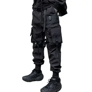 Men's Functional Style Paratrooper Tactical Cargo Pants Techwear Punk Streetwear Pants Goth Pants