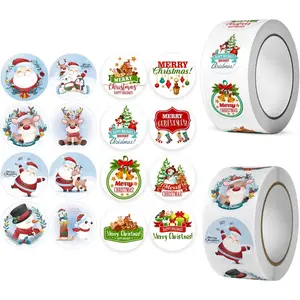 Christmas Stickers 1000 count 1 Inch Christmas Stickers for Envelope Seals Small Business Labels Multicolor, Self-Adhesive,  for Packaging Crafts Cards