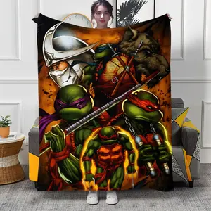 This stylish and comfortable Teenage Mutant Ninja Turtles blanket is the perfect gift for a good friend, suitable for all occasions, and also a versatile holiday blanket. Anime Print Comfort bed sofa couch room decoration