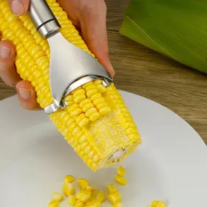 2-Pack Commercial Grade Corn Peelers, Stainless Steel Blade Cutting Utensils with Ergonomic Non-Slip Grip, 18cm x 6.5cm Silvery Hanging Dishwasher-Safe Tools for Efficient Kernel Removal, Kitchen Gadgets