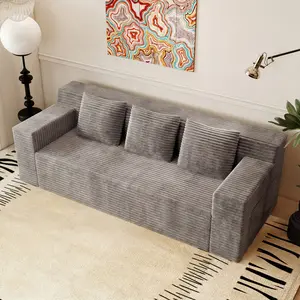 Space-Saving 71" Corduroy Sofa for Small Spaces, Apartments & Offices - 3-Seat Deep Couch, No Assembly Required, Comfy for Living Room, Bedroom, Conference