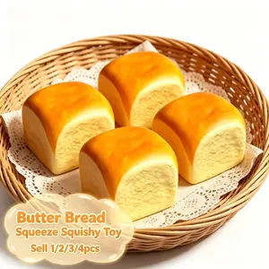 Bread Butter Anxiety Squishy Toy, Slow Rising Squishy Toast, Butter-Scented Fidget Toy, Palm-Size Squeeze Toy, Party Favor Gift, Stocking Stuffer