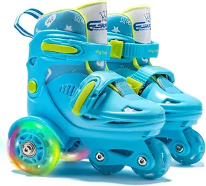 Adjustable Roller Skates for Kids Girls Ladies with Light Up Flash LED Wheels(Age 3-9),Three-Point Type Balance,Gift Box Packing for Toddlers,Children,Youth, Teenagers girl beginner