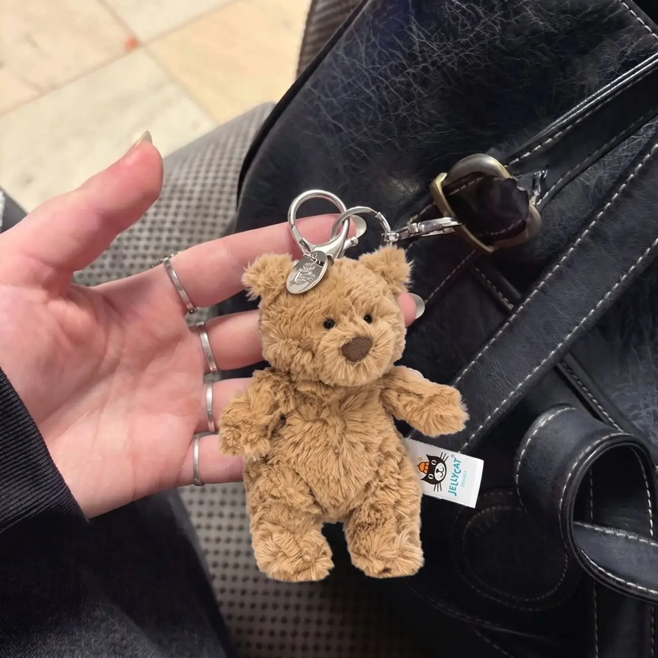 Bartholomew Bear Plush Keychain – Soft Fluffy Mini Teddy Bear Bag Charm, Kawaii Stuffed Animal Keyring, Cute Collectible Handbag Accessory & Gift for Plush Lovers