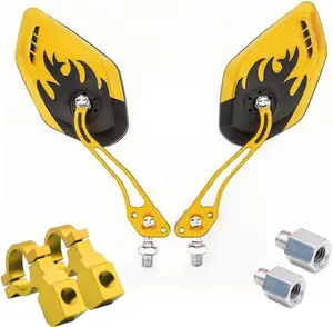 Bicycle Mirrors for Handlebars 2 Pack,  Mirrors for Electric ,Enhance Safety with Bicycle Mirrors Handlebar Mount,Ideal  Mirrors for Handlebars(Yellow)