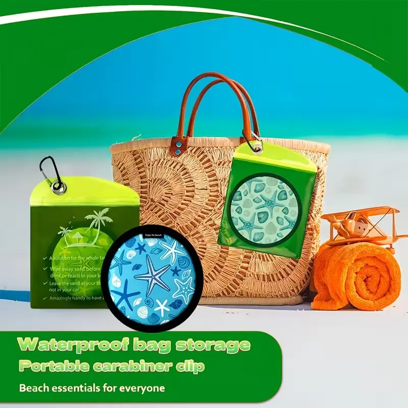 2Pcs Sand Removal Bag Portable Beach Sand Cleaner Quick Dry Skin Friendly Sand Brush for Outdoor Travel Activities Surfboards