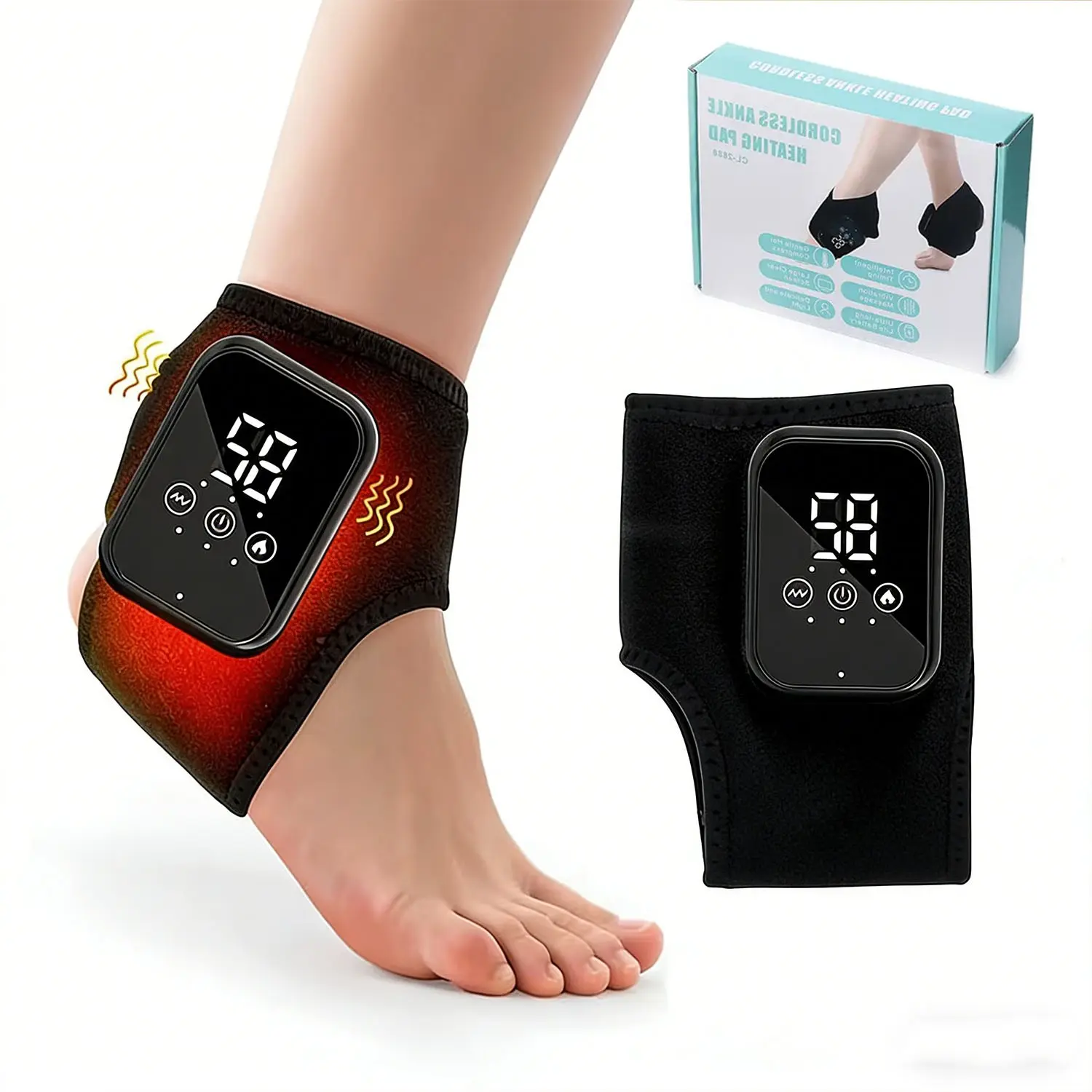 Portable USB Rechargeable Foot Massager with LCD Display, Smart Timing Vibration & Temperature Control, Ideal Gift for Friends & Elders, USB Rechargeable Massagers(1pc )