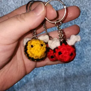 Small Bee Crochet Keychains