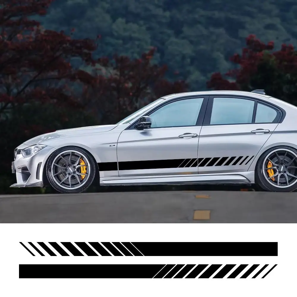 2Pcs Car Side Door Sticker Auto Body Trim Vinyl Film Decal For AUDIs BMWs E39 E46 E91 MERCEDESs Benzs Citroenss Acura VWs Skodas Renaults