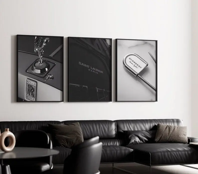 Black & White Set of 3 Poster, Fashion Brand Poster, Fashion Designer Art, Fashion Poster,  Luxury Brand Art