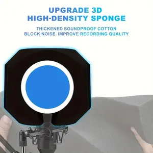 High-Density Acoustic Foam Microphone Isolation Ball, Dual-Layer Pop Filter, Fits 1.57-2.36 Inch Mics, Ideal for Recording & Streaming