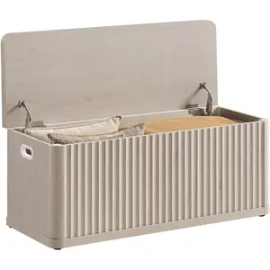 SICOTAS Storage Bench 40.2" Wide Shoe Bench with Lift Top Large Wooden Storage Chest Trunk Modern Blanket Chest with 2 Safety Hinges & Seating for Bedroom Entryway Living Room Hallway