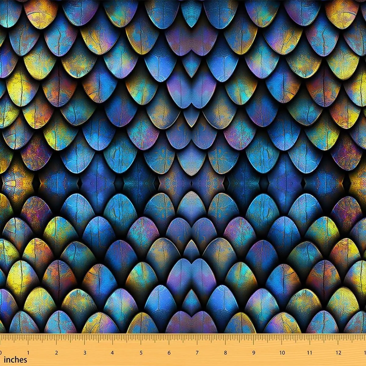 Dragon Scale Fabric,Trippy Wild Animal Skin Upholstery Fabric,Fantasy Purple Blue Decorative Fabric,Ancient Mysterious Wildlife Indoor Outdoor Fabric