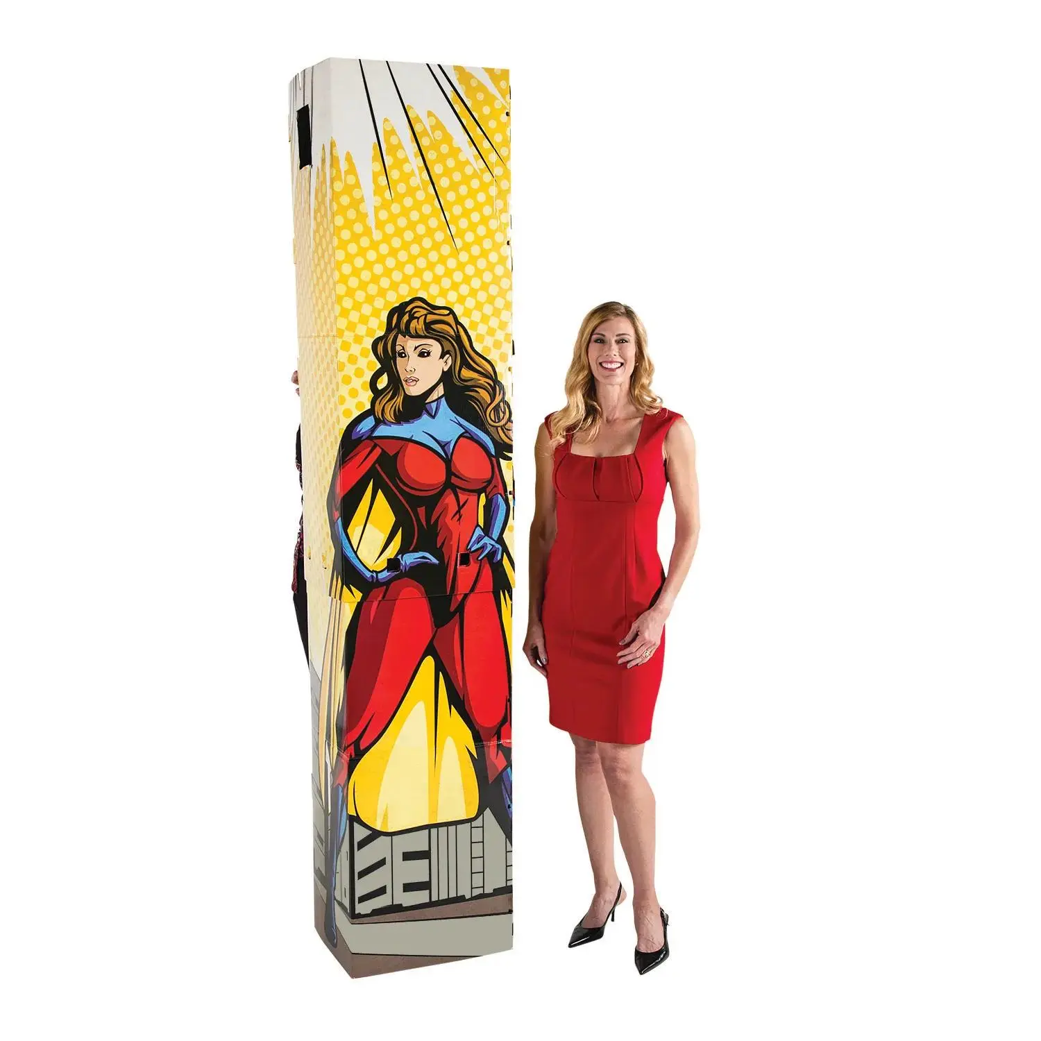 94" 3D Superhero Female Column Cardboard Stand-Up