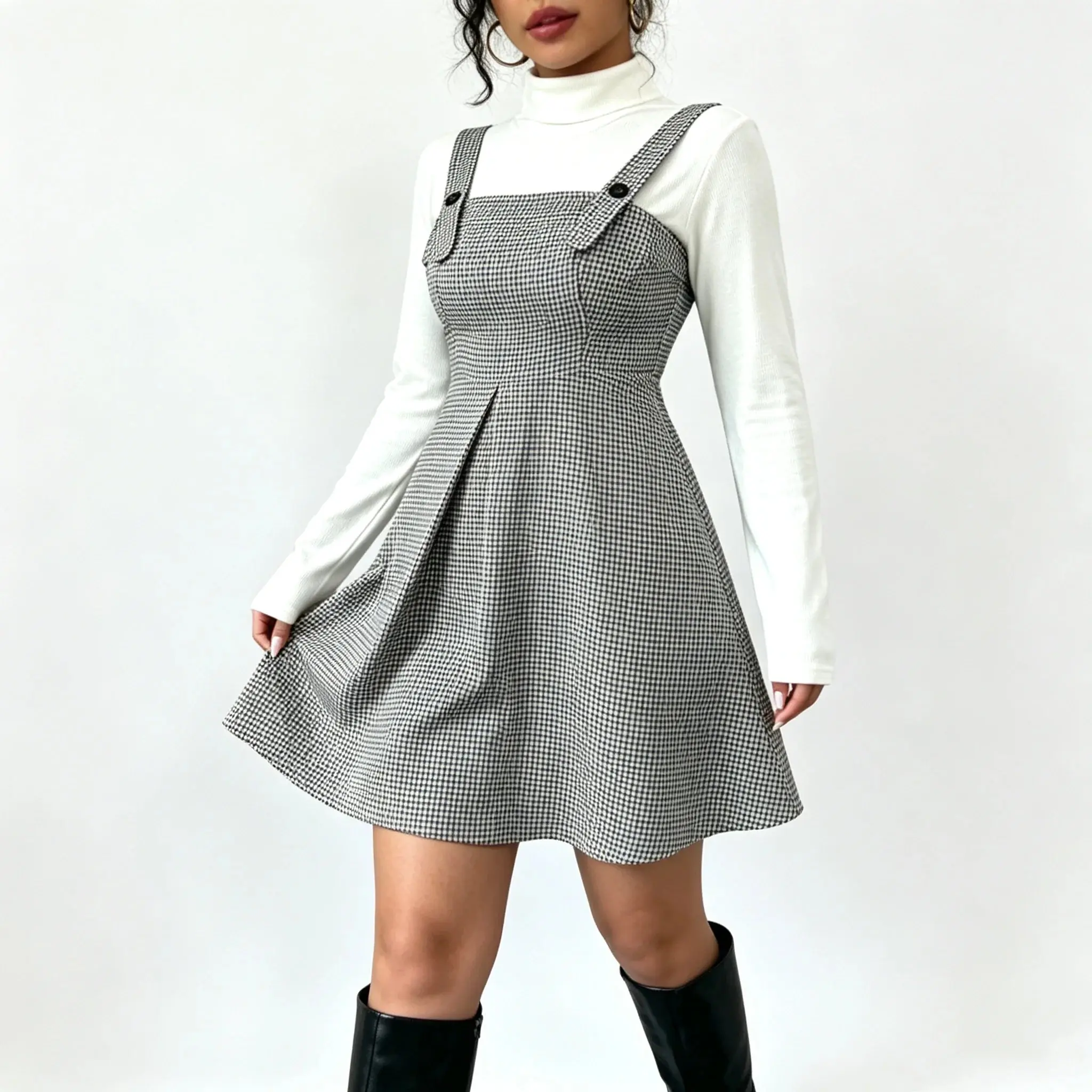 Vintage Houndstooth Mini Dress