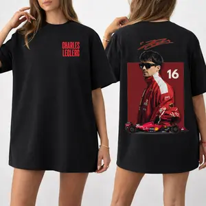Charles Leclerc Graphic T-Shirt, Racing Driver Back Print Tee, Motorsport Fan Shirt, Streetwear Racing Outfit, Gift for F1 Fans