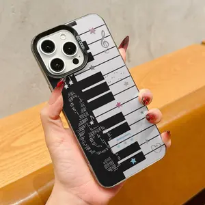 Phone Case: All-in-One Black Vintage Black and White Piano Cute Star Musical Note Heart Creative TPU Shockproof Full-Body Precision Protective Case, Compatible with Apple iPhone 6/7/8/X/Xs/Xr/Xs Max/11/12/13/14/15/16/17 Pro Max, Ideal Birthday