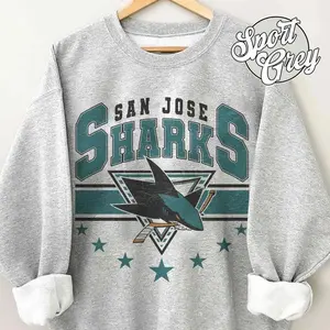 [Sale Up To 30%] + [Free Ship] Vintage 90s San Jose Sweatshirt, Hockey Retro T-shirt, Sharks Hockey US Gift For Fan