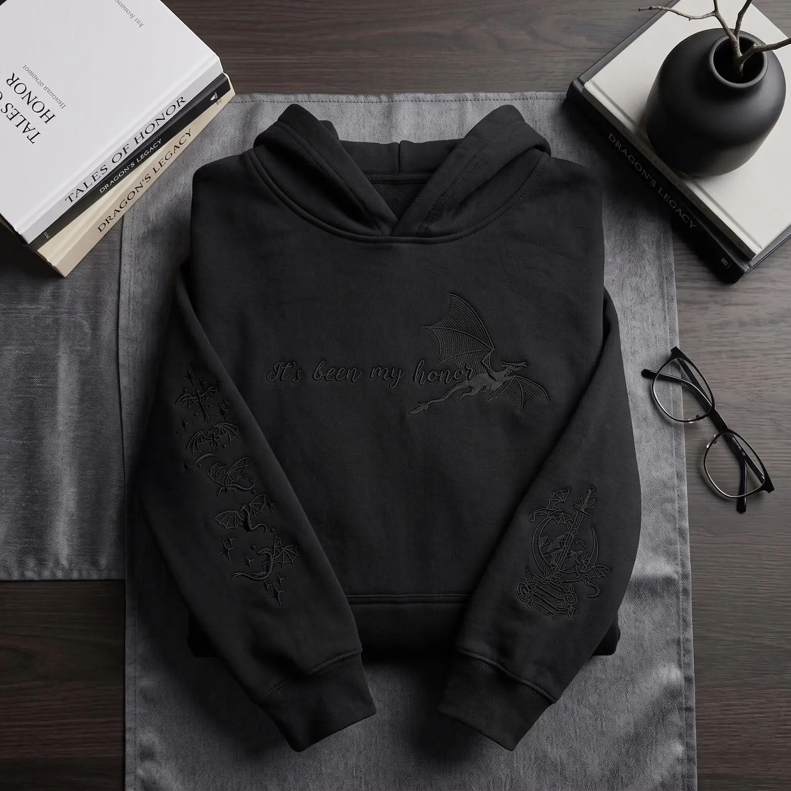 It’s Been My Honor Fourth Wing Embroidered Sweatshirt, Basgiath War College Dragon Rider Apparel, Fantasy Reader Gift for Book Lovers