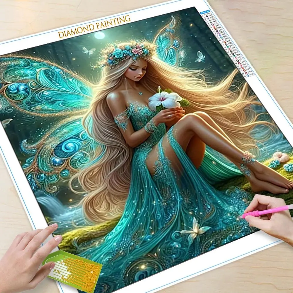 Elf Fairy Pattern DIY Diamond Arts Colorful Painting Kit without Frame, DIY 5D Diamond Arts Colorful Painting Kit, Wall Art Decor for Home