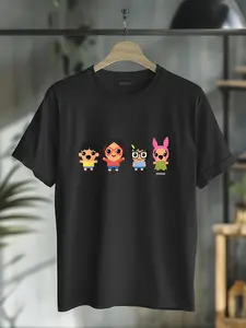 100% cotton Bob’s Burgers Chibi Kawaii Linda Gene Tina and Louise T-Shirt casual Fashion graphic tees for women women graphic shirts