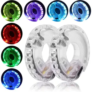 2 Pack USB Rechargeable LED Bike Wheel Lights - 7 Colors, 15 Modes, Waterproof & Motion Sensor for Night Riding - Perfect for Cyclists