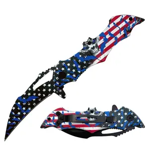 KN 2008-US 4.5" Assist-Open Knife - USA Flag Bat Handle