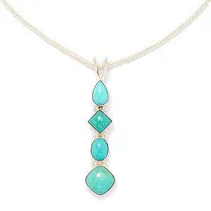 Mine Finds by Jay King Sterling Silver Baja Turquoise Pendant with 18" Chain