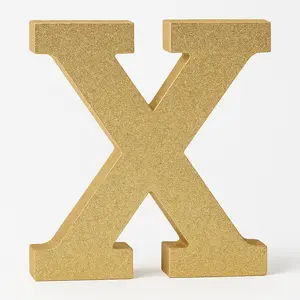 Gold Glitter Letter X Standing Sign Decoration