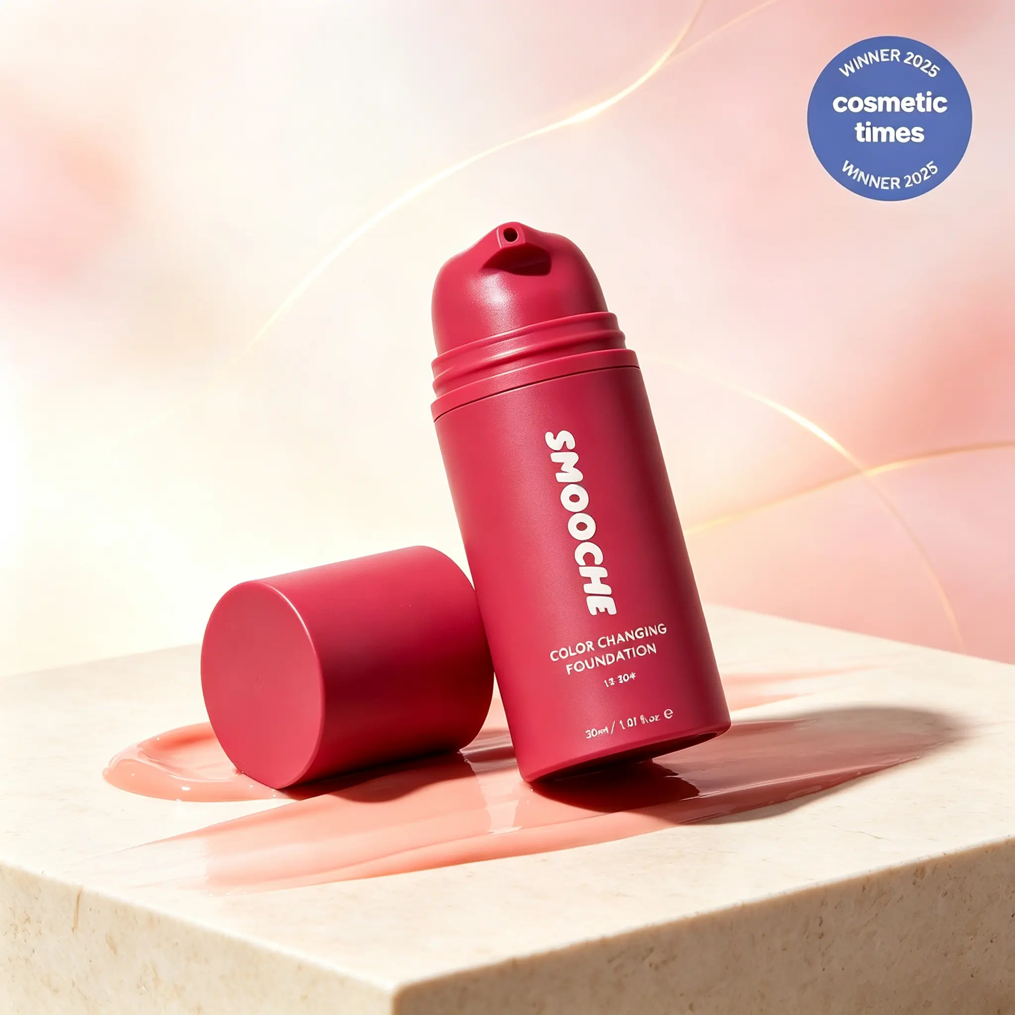 Smooche Tone-Adaptive Color Changing Foundation, SPF Daily Base Makeup, 24H All-Day Wear Gentle Vegan Liquid Foundation