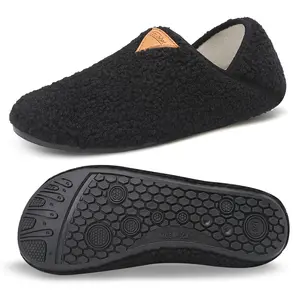 2025 NEW Cozy House Slippers for Women Men Indoor Barefoot Furry Slip On Shoes Lightweight Fleece Upper Comfy for Home Bedroom Travel Yoga Christmas Gift