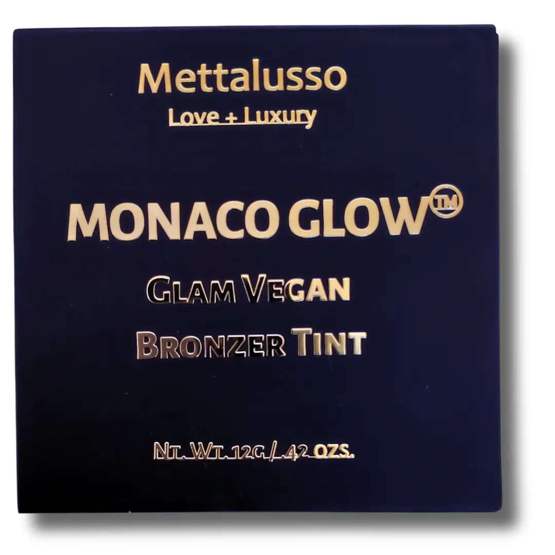 Mettalusso Monaco Glow Vegan Sheer Pressed Powder Bronzer Cosmetic - Smooth, Flawless, Blendable Radiant Bronzing Single Item for All Skin Types