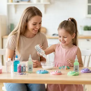 KIDMIDO-Magical Liquid Slime Activator ，2 Pack Set, 2x2 Fl Oz -One Transparent and One Glow in the dark，Gift，DIY&Craft