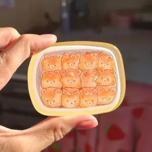 Kawaii Bear Bread Fridge Magnet for Home Decor