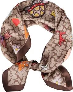 EXTREE Fashion Silky Satin Headscarf for Women Girls: Exquisite Pattern Lightweight Silk Graceful Scarfs 27.5 x 27.5 inches