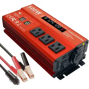 500W Peak 1000W Power Inverter for Vehicles,DC 12V To 110V AC,4 X 2.4A USB Ports Car Plug in Adapter Outlet with 1 Cigarette Lighter Ports Car Power Inverter for Gifts for Men