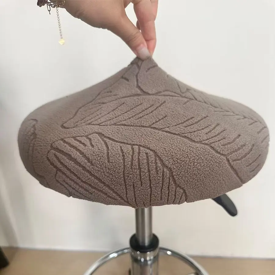 Adjustable Knitted Round Stool Cover, Detachable Dining Chair Protector, Multiple Colors Available, Elastic Fabric for Home Decoration, Removable Washable Stretch Chair Slipcover