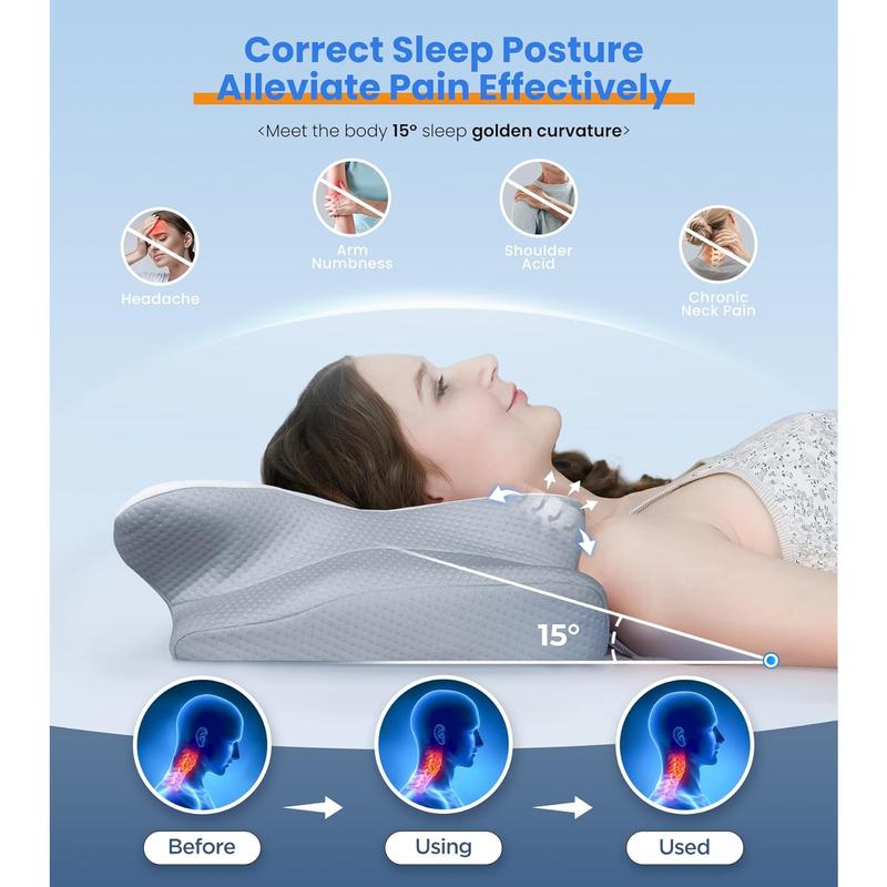 Ultra Pain Relief Cooling Pillow for Neck Support, Adjustable Cervical Pillow Cozy Sleeping, Odorless Ergonomic Contour Memory Foam Pillows, Orthopedic Bed Pillow for Side Back Stomach Sleeper Cozyplayer